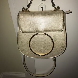 Gold Small Circle Clasp HandBag